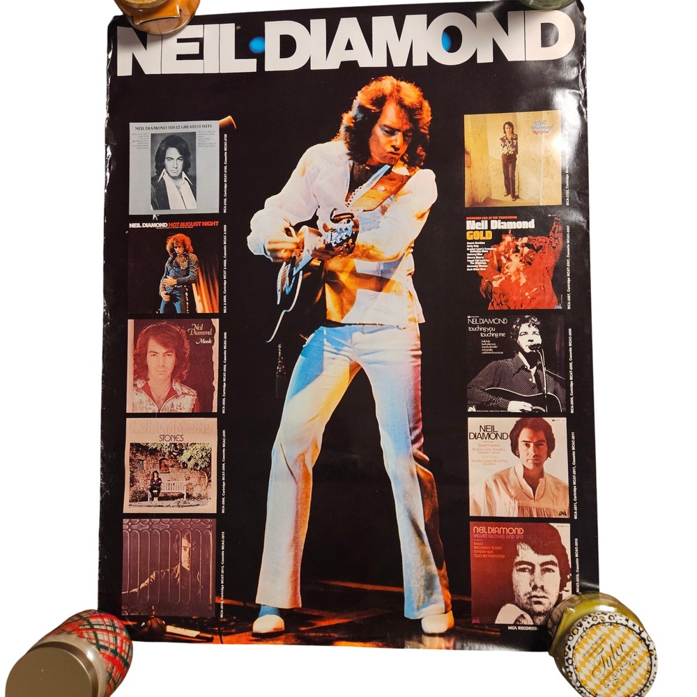 Neil Diamond Vintage 1970s Promo Album Poster 23x30 Original Rock Pop Advert